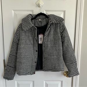 NWT Andree Houndstooth Pattern Cropped Jacket